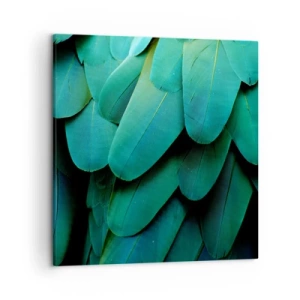 Lærredstryk - Billede på lærred - Papegøjenaturens præcision - 50x50 cm