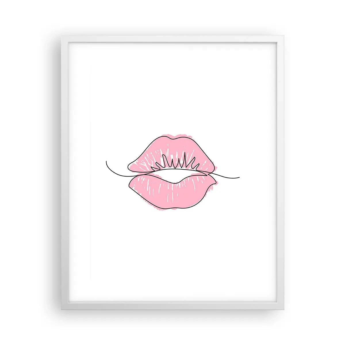 Plakat i hvid ramme - Klar til at kysse? - 40x50 cm