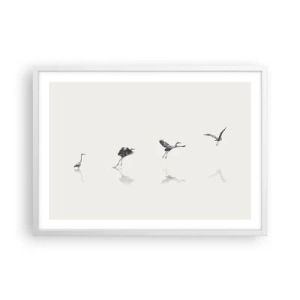 Plakat i hvid ramme - Fire enkle trin - 70x50 cm