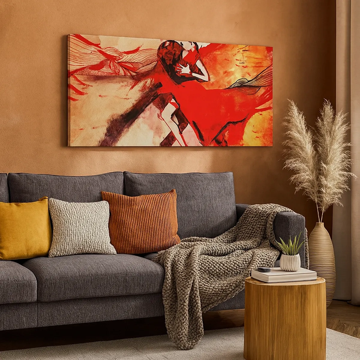 Lærredstryk - Billede på lærred - Lilla rytme af lidenskab - 30x30 cm