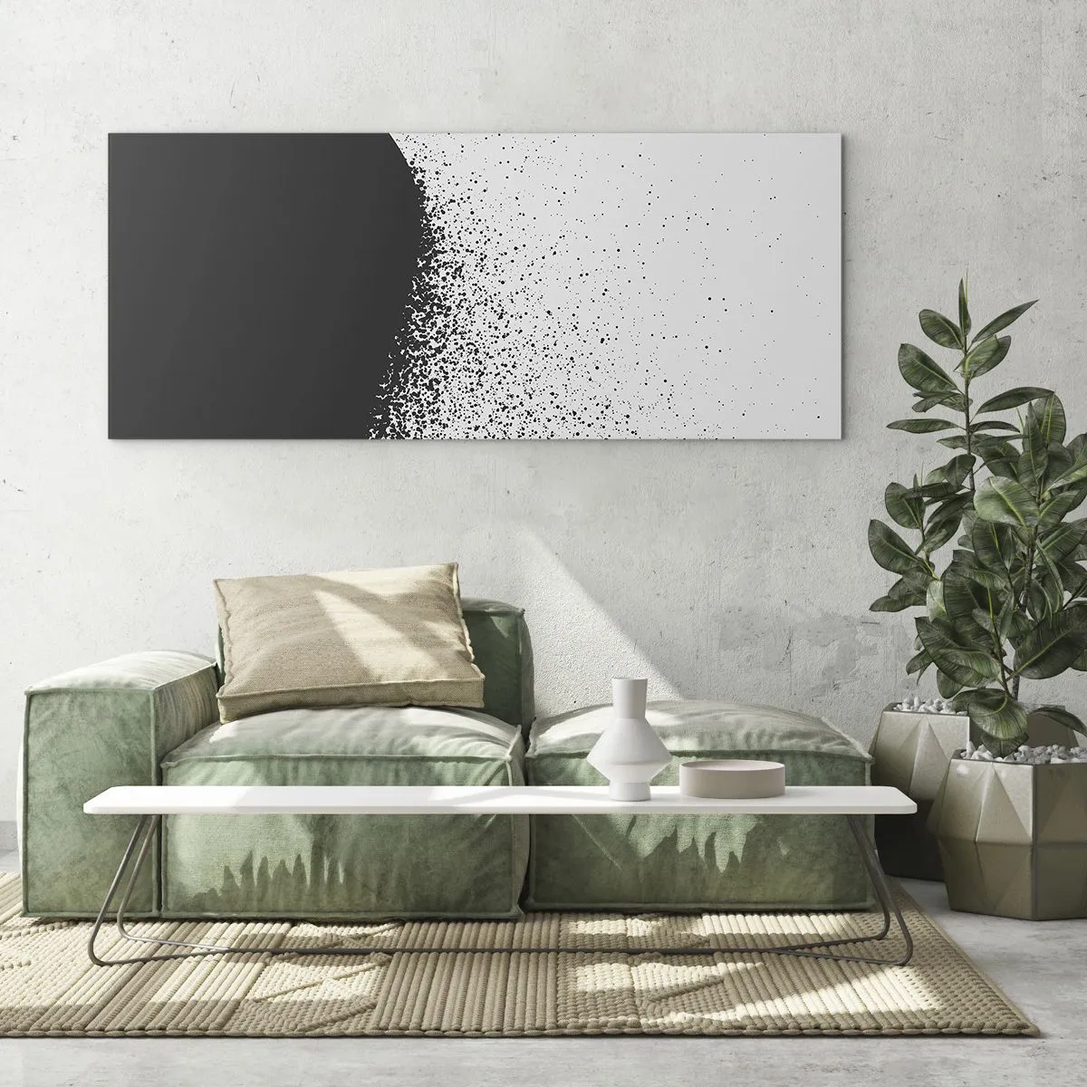 Billede på glas - Partikelbevægelse - 120x50 cm