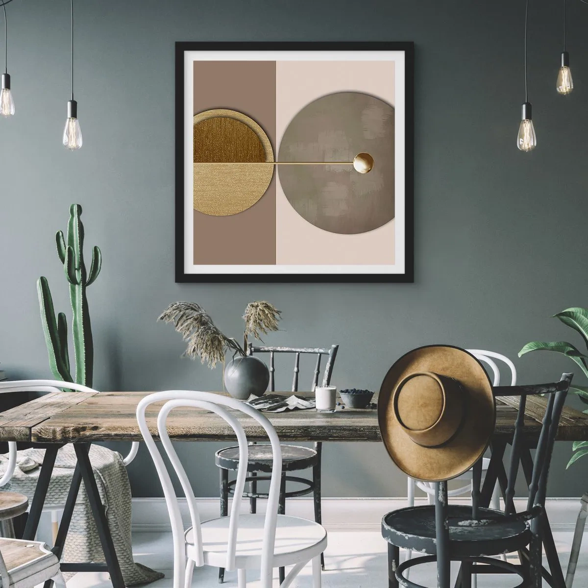 Plakat i sort ramme - Perfekt balance - 60x60 cm