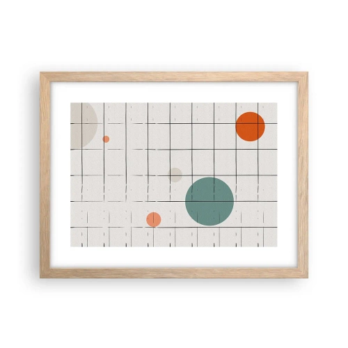 Plakat i ramme af lyst egetræ - Fanget i en fælde. Os eller dem? - 40x30 cm