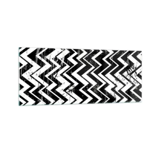 Billede på glas - Zig-hvid, zag-sort - 100x40 cm