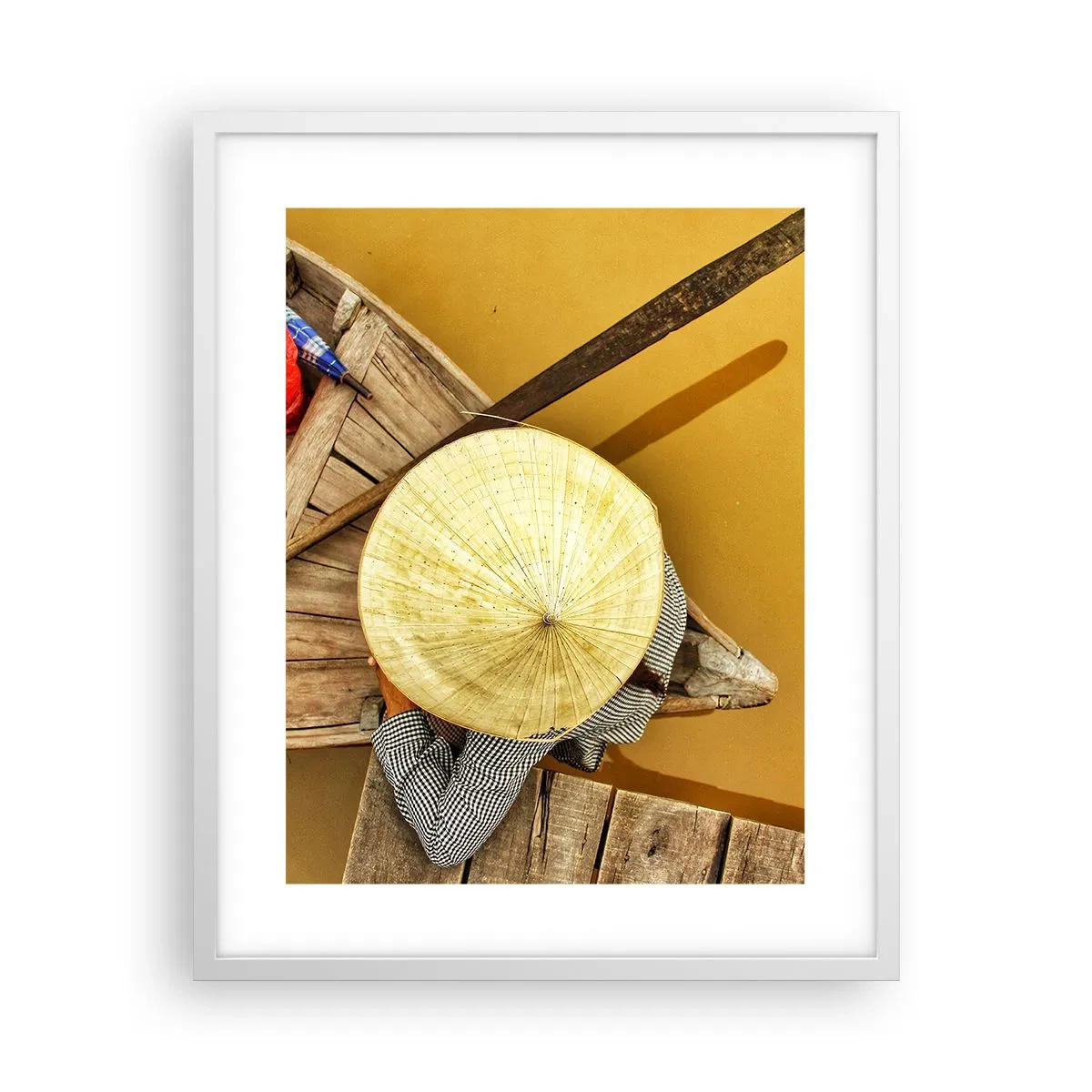 Plakat i hvid ramme - Livet på den gule flod - 40x50 cm