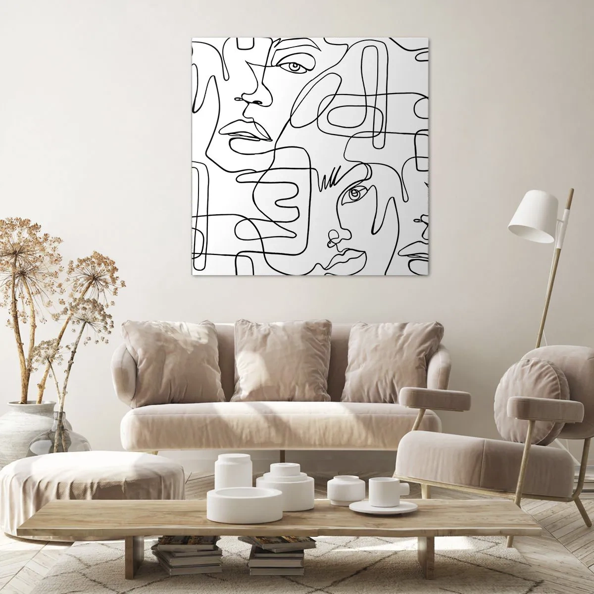 Lærredstryk - Billede på lærred - I sammenfiltrede følelser - 40x40 cm