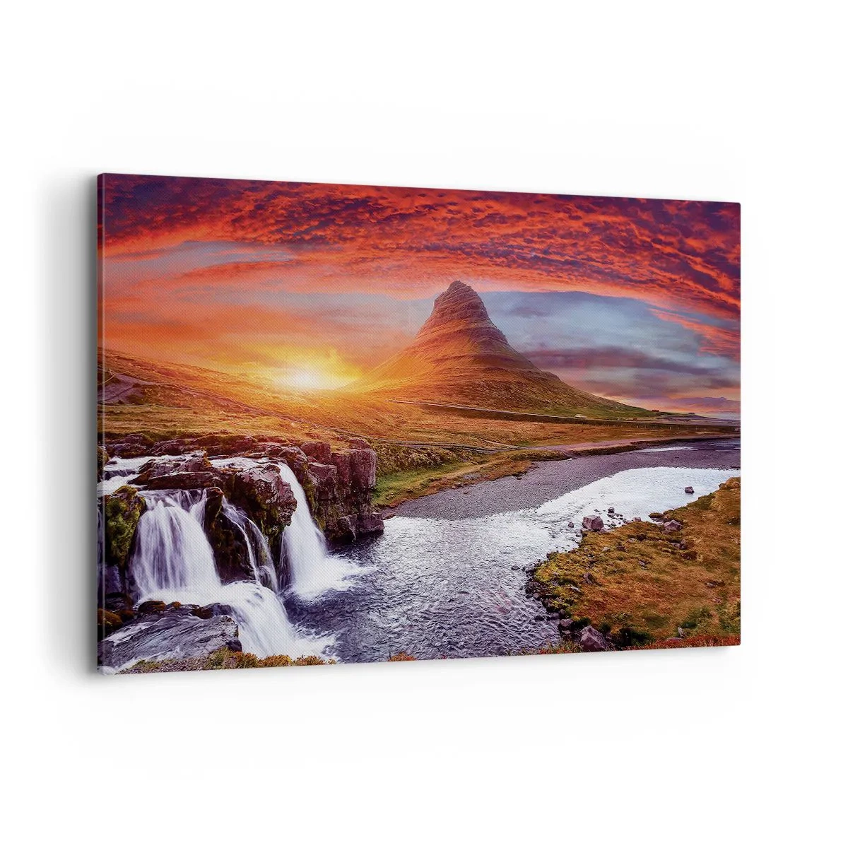 Lærredstryk - Billede på lærred - En udsigt over Midgård - 120x80 cm