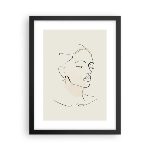 Plakat i sort ramme - En bestemt linje - 30x40 cm