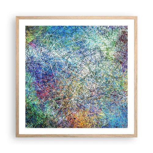 Plakat i ramme af lyst egetræ - Så enkelt er det ikke - 60x60 cm