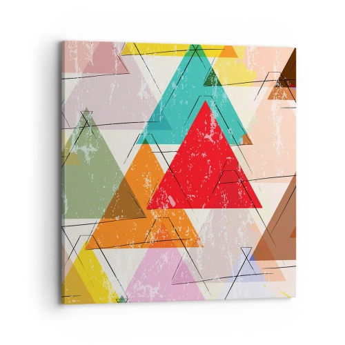 Lærredstryk - Billede på lærred - Tre og tre - 70x70 cm