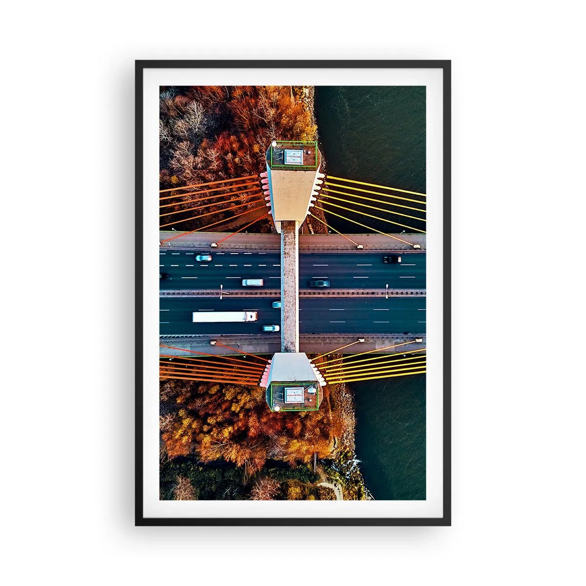 Plakat i sort ramme - Bag vandet, bag skovene - 61x91 cm