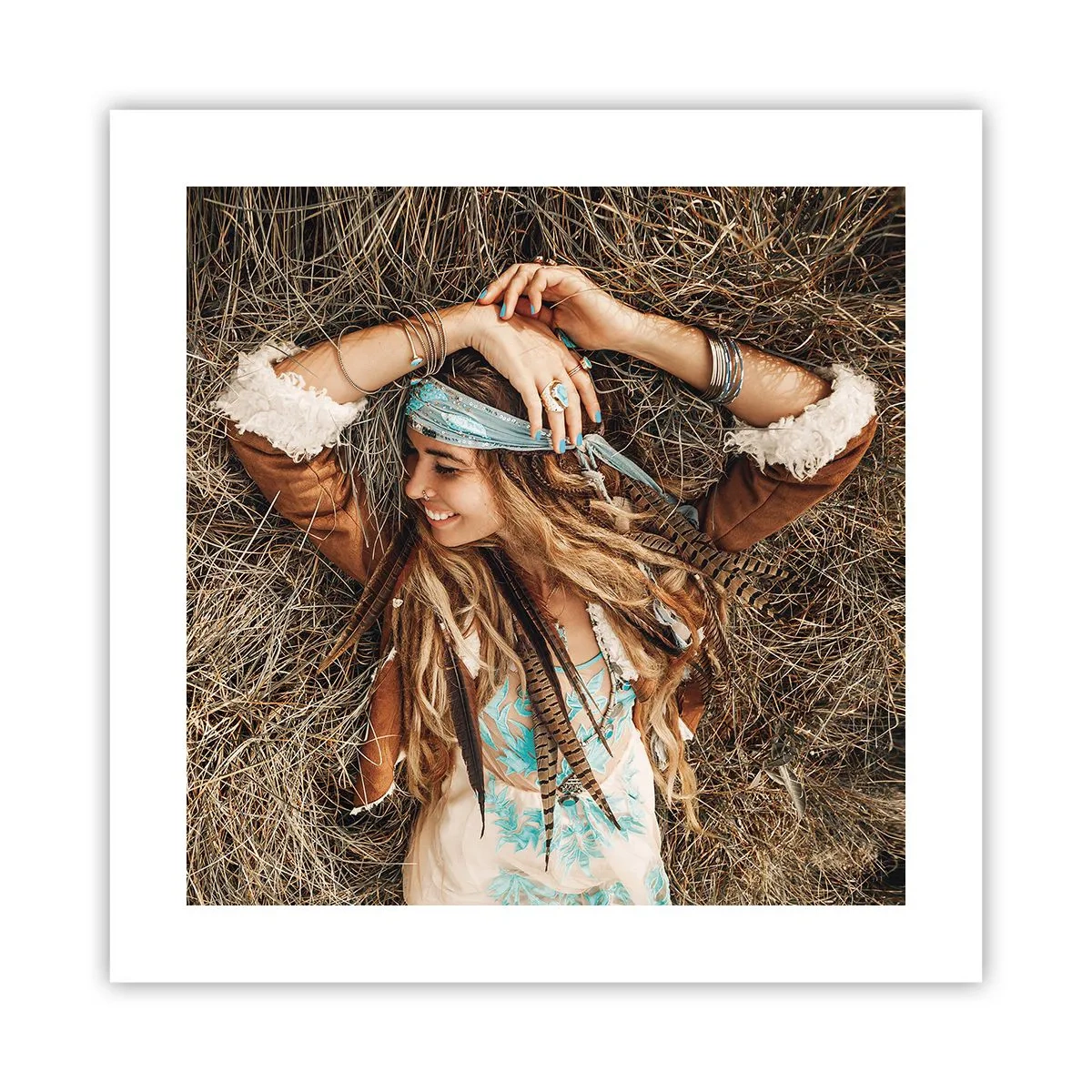 Plakat - På vej til kærlighedens sommer - 40x40 cm