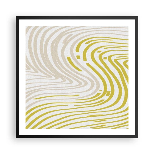 Plakat i sort ramme - Komposition med et blidt sving - 60x60 cm