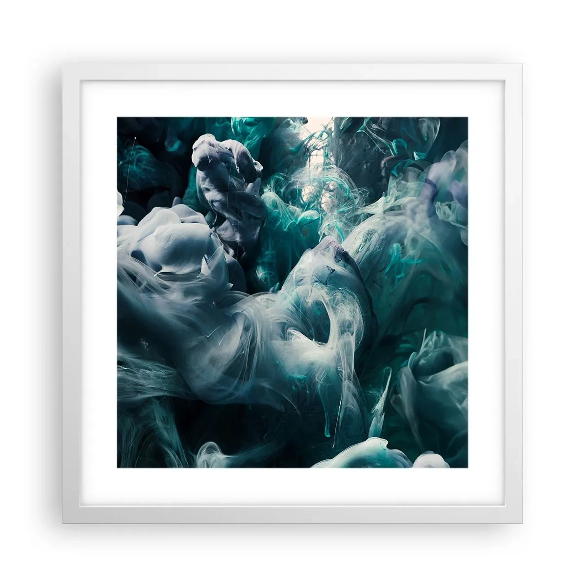 Plakat i hvid ramme - Farvebevægelse - 40x40 cm