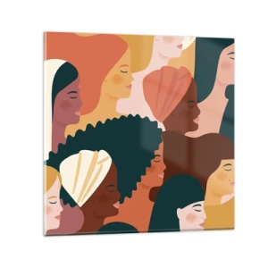 Billede på glas - Kun kvindelighed - 60x60 cm