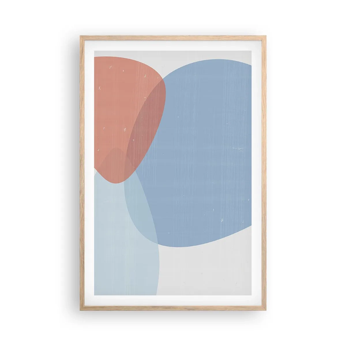 Plakat i ramme af lyst egetræ - Pastelfarvede relationer - 61x91 cm