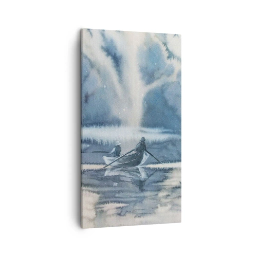 Lærredstryk - Billede på lærred - Lystfiskere i deres paradis - 45x80 cm