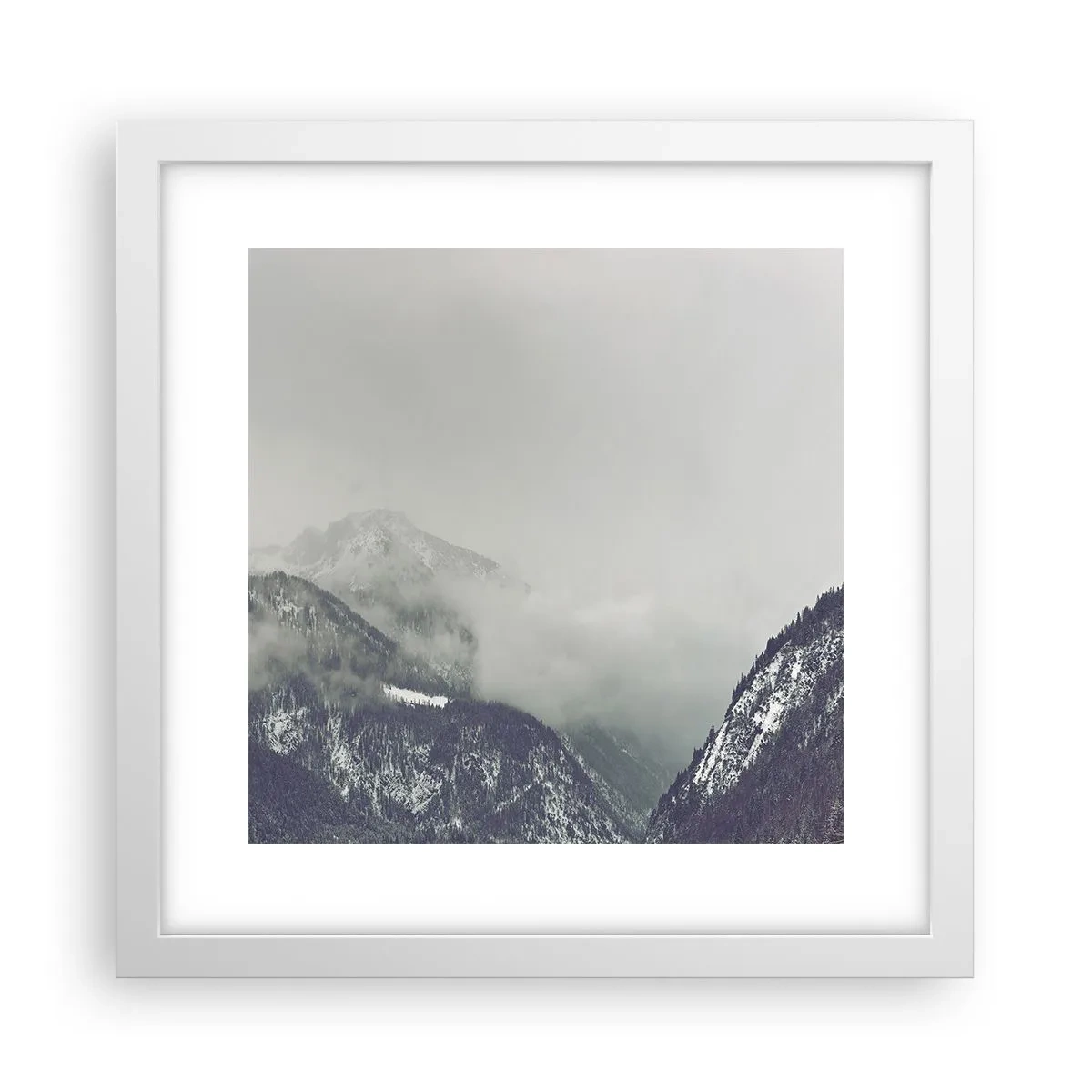 Plakat i hvid ramme - Tåget dal - 30x30 cm