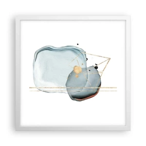 Plakat i hvid ramme - En undersøgelse af dråber - 40x40 cm
