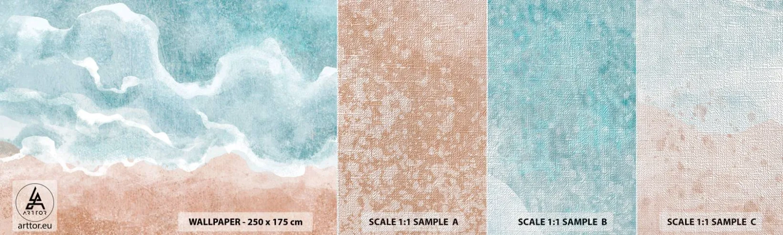 Prøve Fototapet Premium Canvas - Abstraktion af skyer - Strand, Landskab, Hav - 100x30 cm