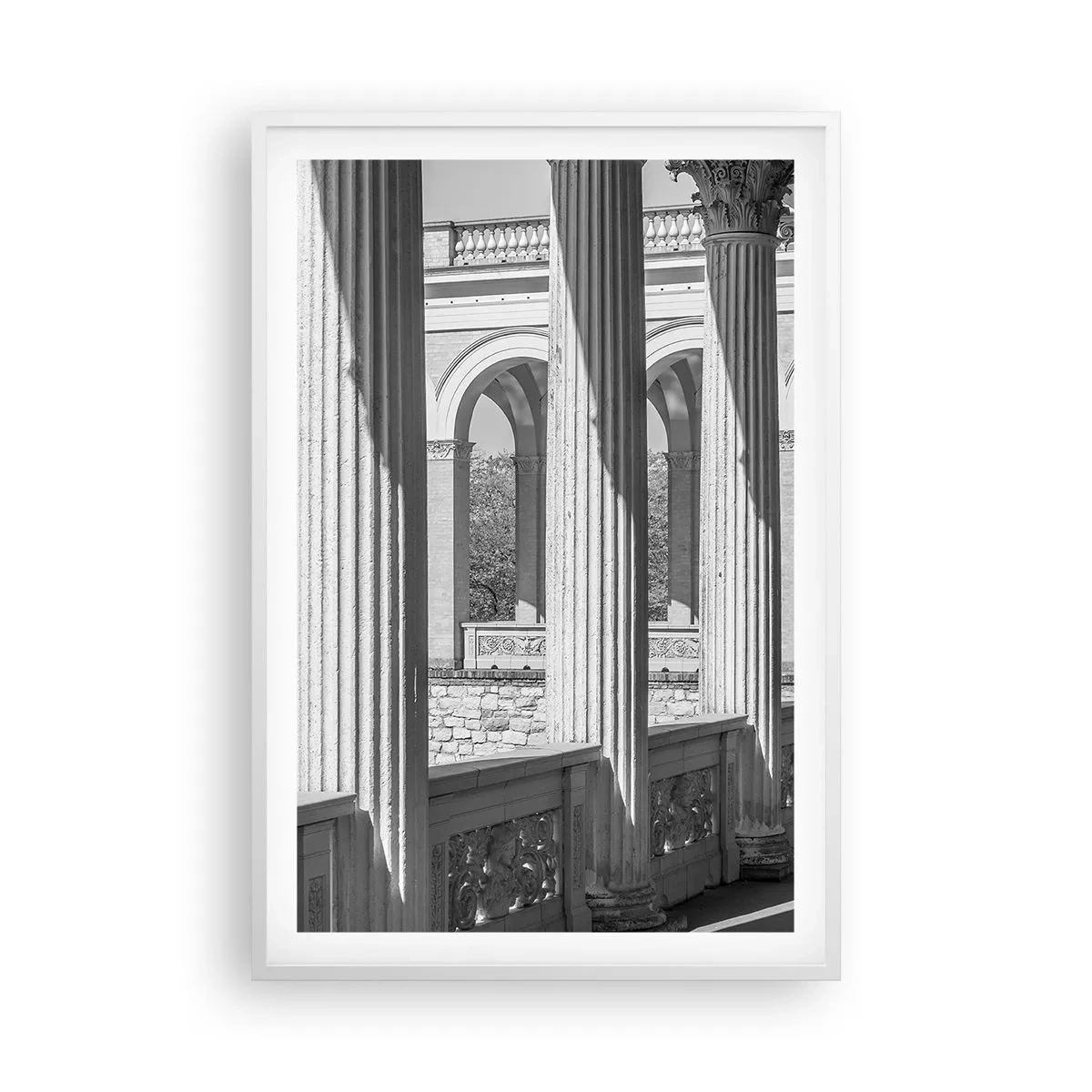 Plakat i hvid ramme - Solrig arkade - 61x91 cm