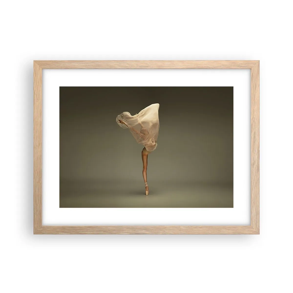 Plakat i ramme af lyst egetræ - Den er ved at flyve - 40x30 cm