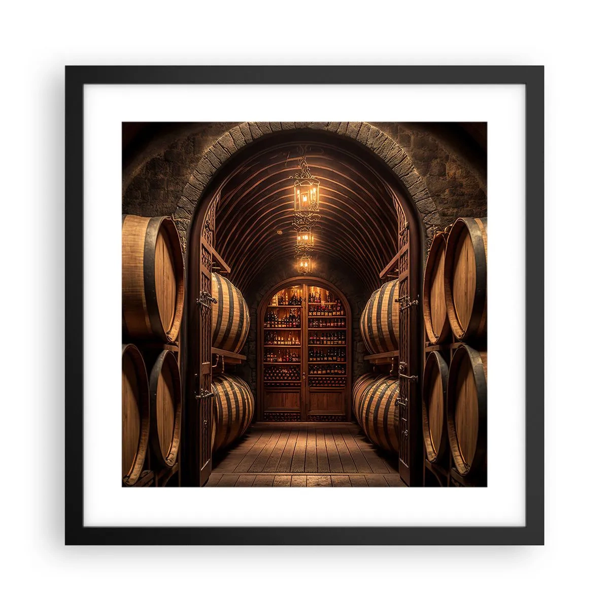 Plakat i sort ramme - Atmosfærisk kælder - 40x40 cm
