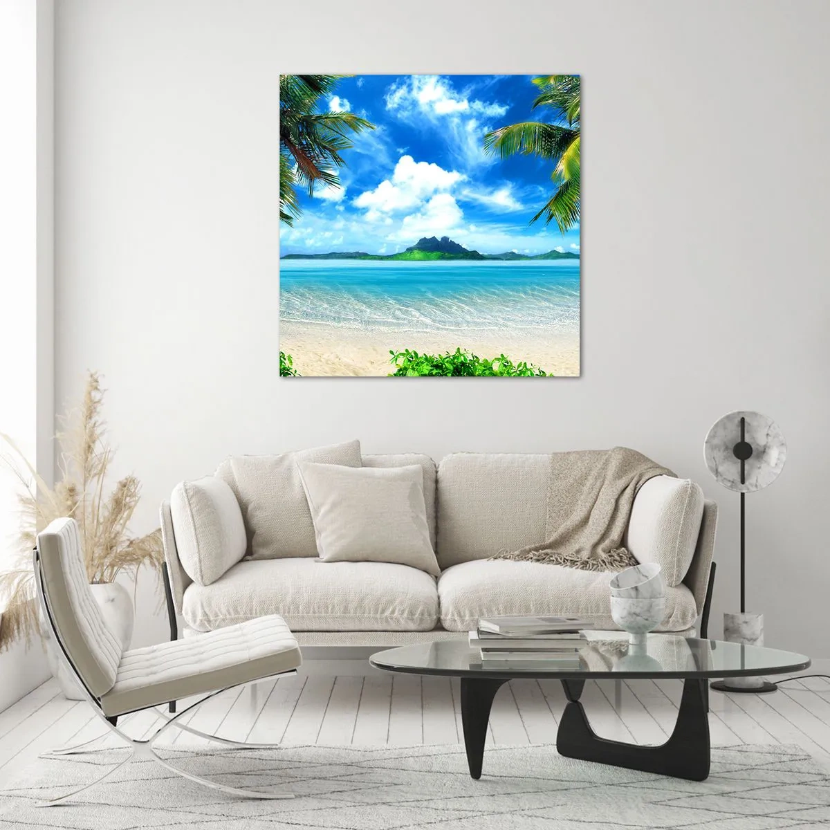 Billede på glas - Azur i troperne - 30x30 cm