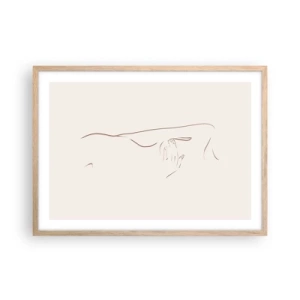 Plakat i ramme af lyst egetræ - Begærets form - 70x50 cm