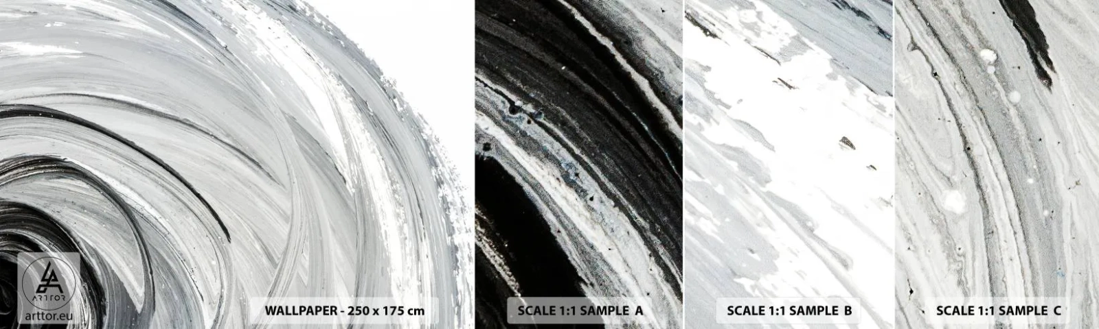 Fototapet Prøve Standard Eco - Orbital komposition - Minimalistisk, Stykke, Maling - 100x30 cm