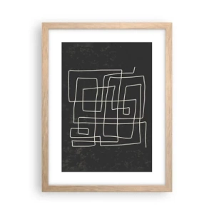 Plakat i ramme af lyst egetræ - Ikke helt så enkel - 30x40 cm