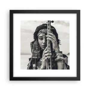 Plakat i sort ramme - Selve den orientalske musik - 30x30 cm