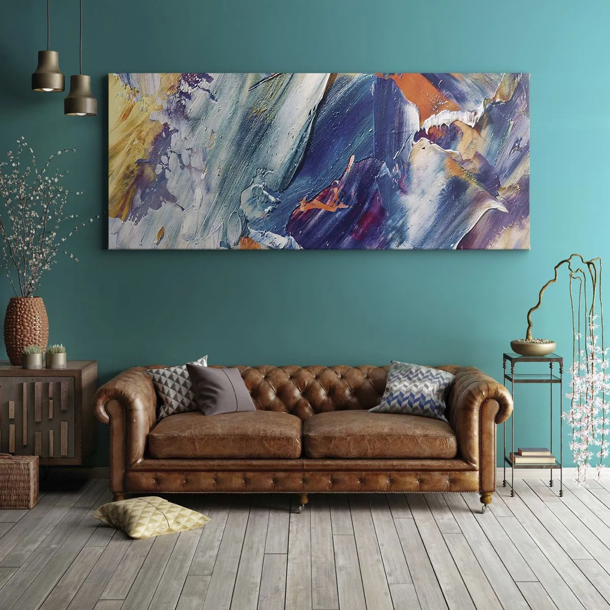 Lærredstryk - Billede på lærred - Forvirring af farver - 100x40 cm