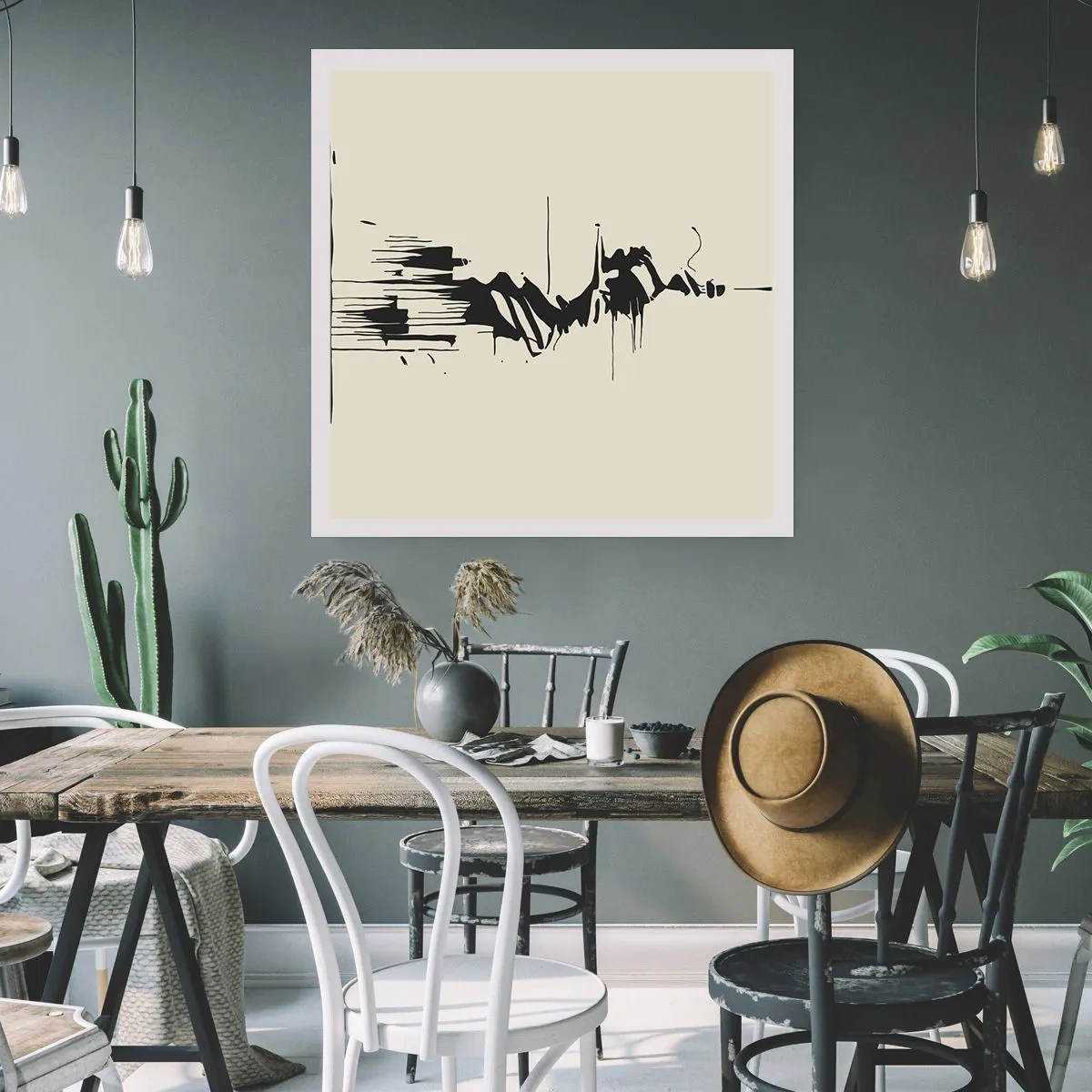 Plakat - Skyndsom abstraktion - 60x60 cm