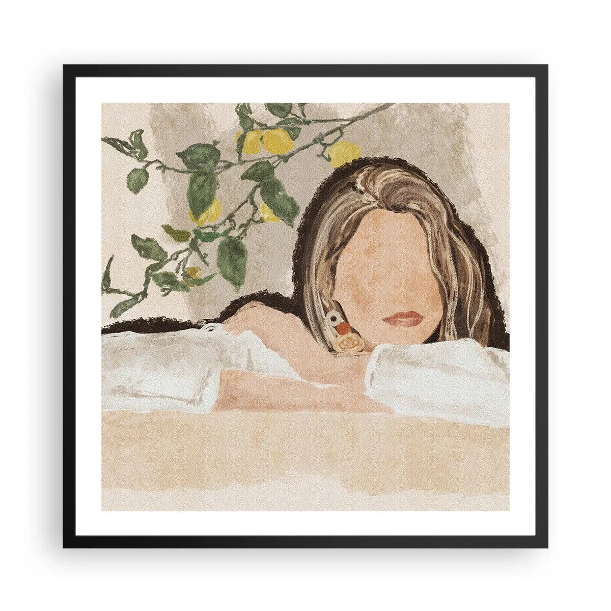 Plakat i sort ramme - Sydstaternes skønhed - 60x60 cm