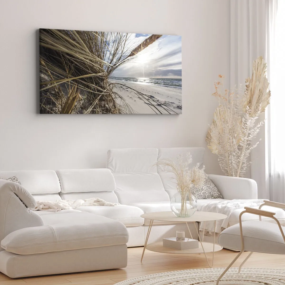 Lærredstryk - Billede på lærred - Et møde mellem elementerne - 100x40 cm