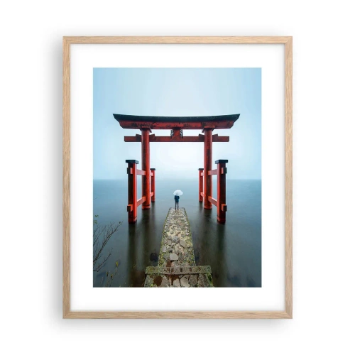 Plakat i ramme af lyst egetræ - Japansk drømmeri - 40x50 cm