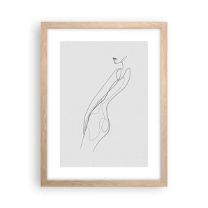 Plakat i ramme af lyst egetræ - Næppe et løfte - 30x40 cm