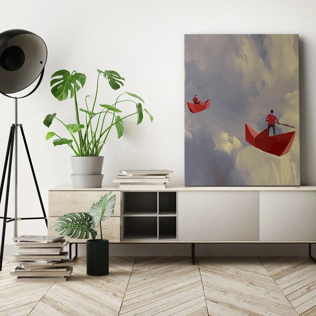 Lærredstryk - Billede på lærred - Drømmernes ekspedition - 45x80 cm