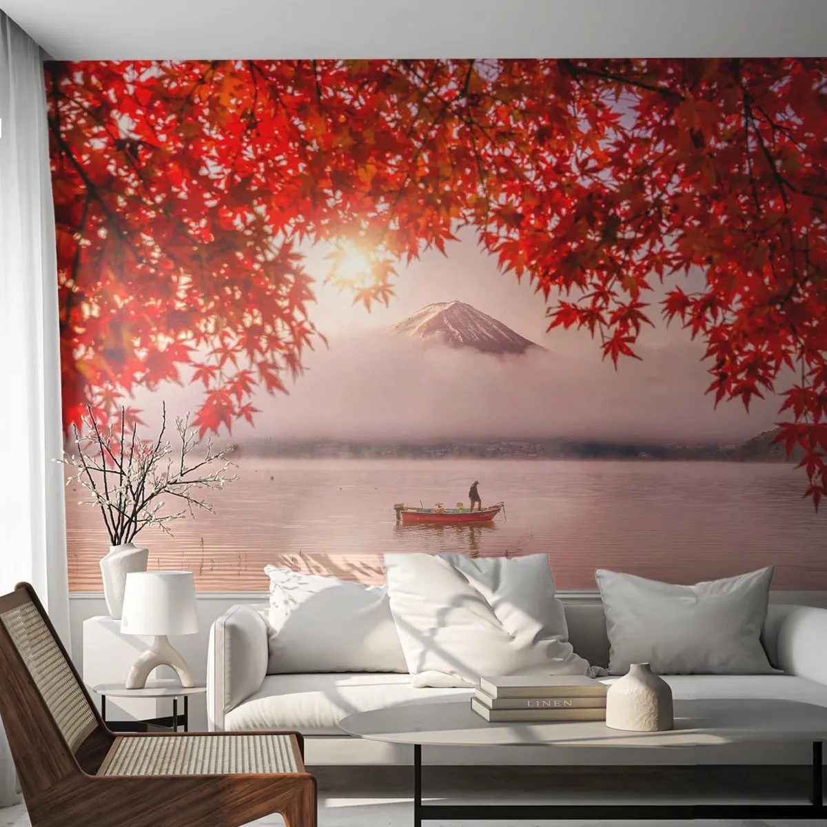 Fototapet Premium Canvas - I en japansk atmosfære - Landskab, Sø, Japan - 500x350 cm