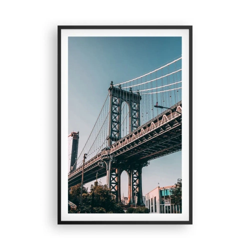 Plakat i sort ramme - Over byens bølger - 61x91 cm