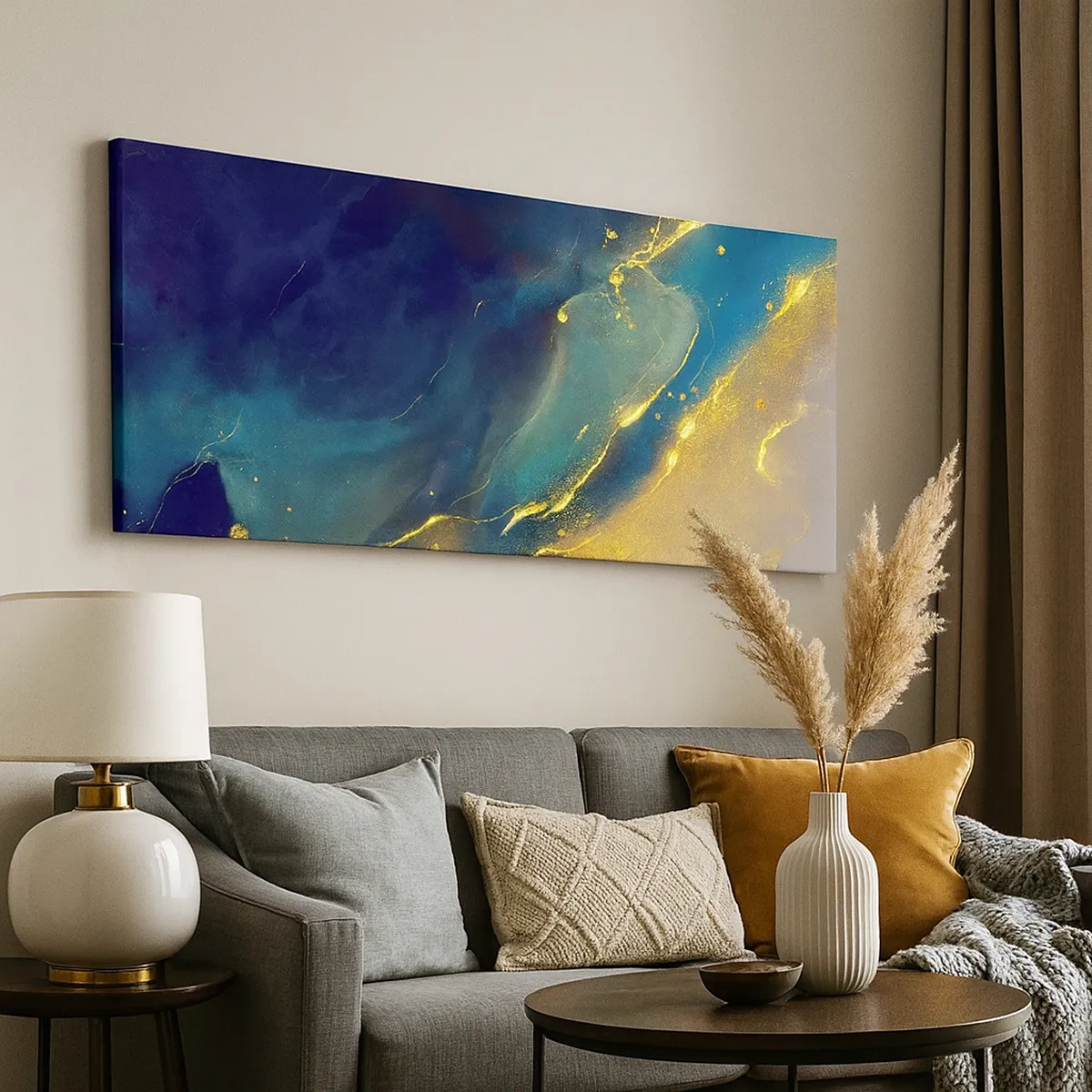 Lærredstryk - Billede på lærred - Gylden marsk - 30x30 cm