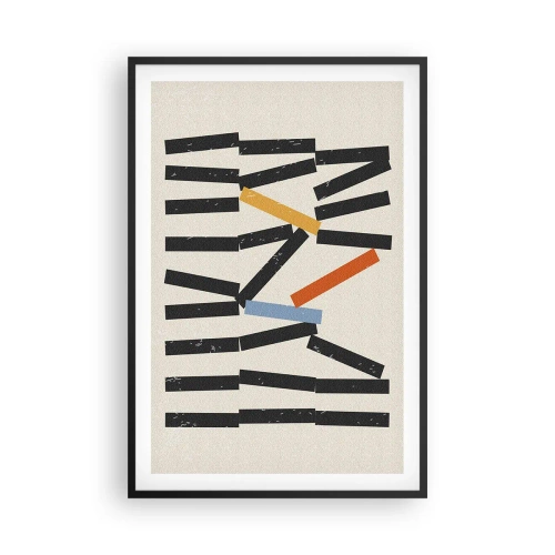 Plakat i sort ramme - Dominoer - komposition - 61x91 cm