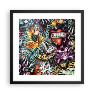 Plakat i sort ramme - En tatovørers drøm - 40x40 cm