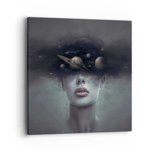 Lærredstryk - Billede på lærred - Og planeterne er ved at gå amok... - 40x40 cm