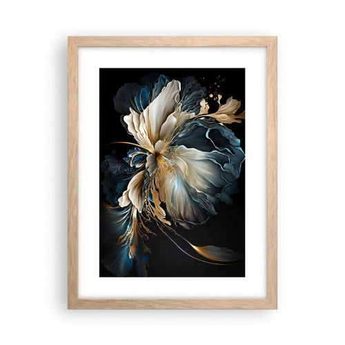 Plakat i ramme af lyst egetræ - Eventyrlig bregneblomst - 30x40 cm
