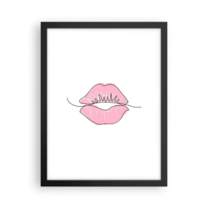 Plakat i sort ramme - Klar til at kysse? - 30x40 cm