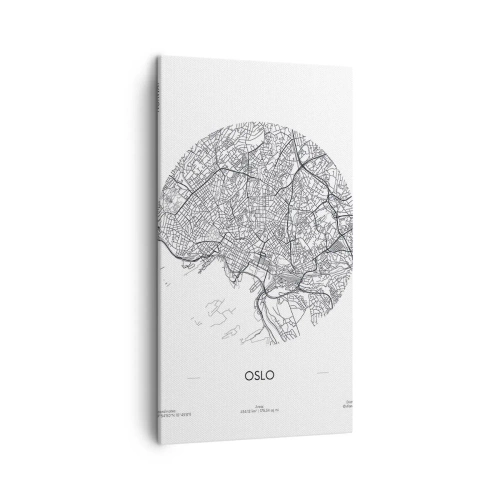 Lærredstryk - Billede på lærred - Anatomi af Oslo - 45x80 cm