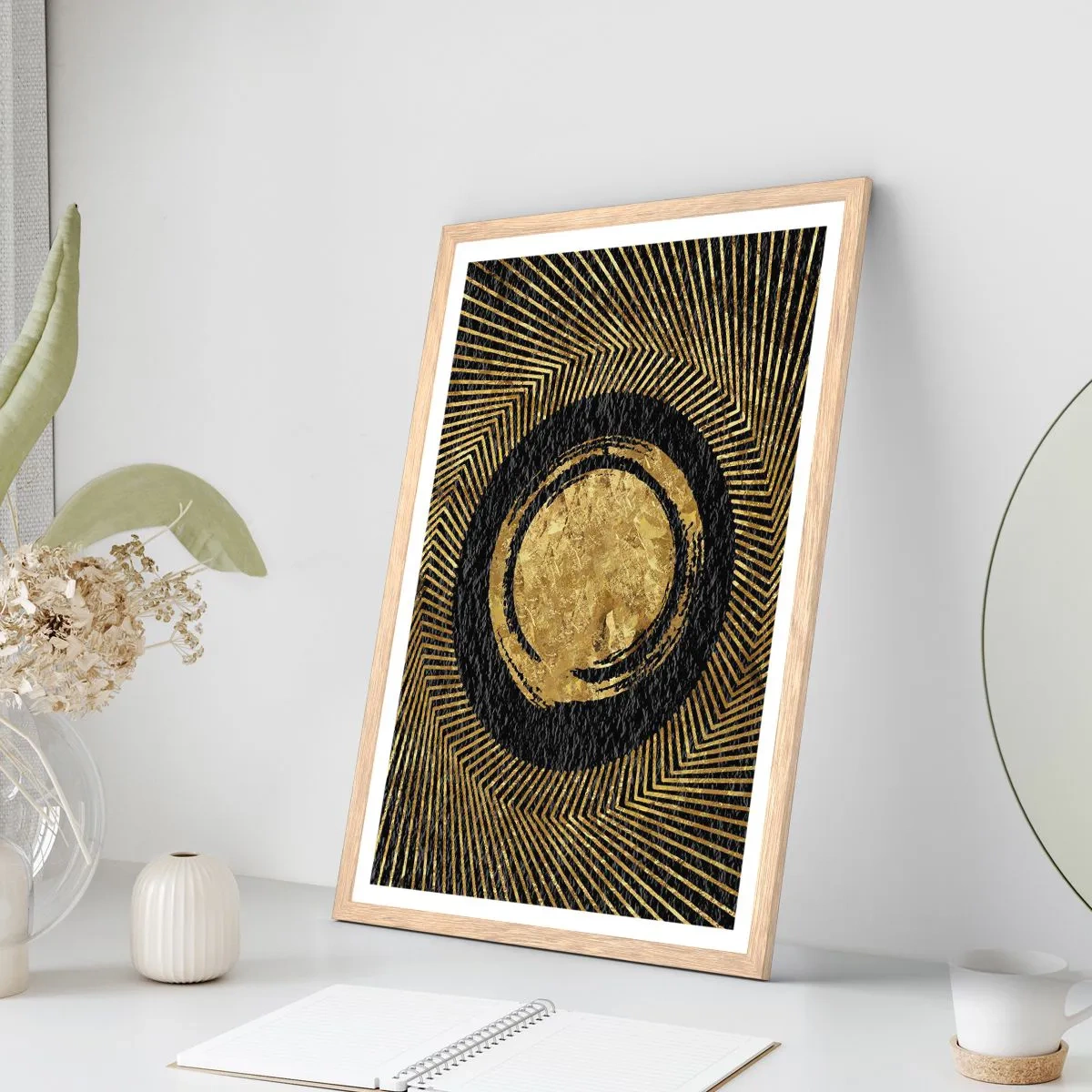 Plakat i ramme af lyst egetræ - Glamour-komposition - 61x91 cm