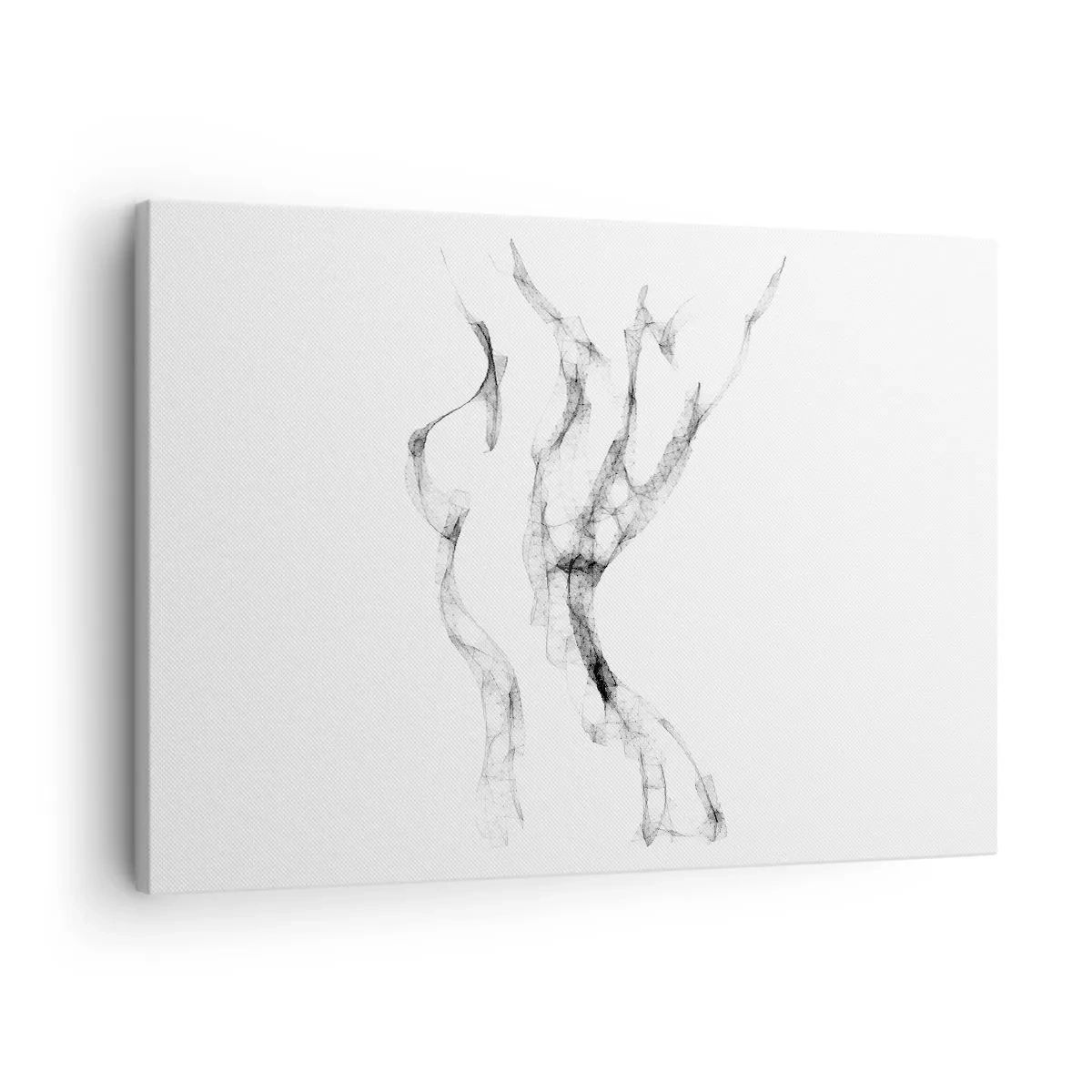 Lærredstryk - Billede på lærred - Fine, abstrakte linjer, der ligner røgspor på en lys baggrund - 70x50cm - Smuk og stærk - Moderne vægdekoration til stue og soveværelse ARTTOR